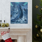Ice Dragon Rising Poster | Fantasy Kraken Creature Matte Vertical Print
