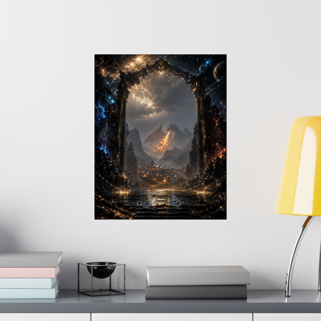 Fantasy Dragon Gaming Wall Art — Epic Dragon Lair Wall Art