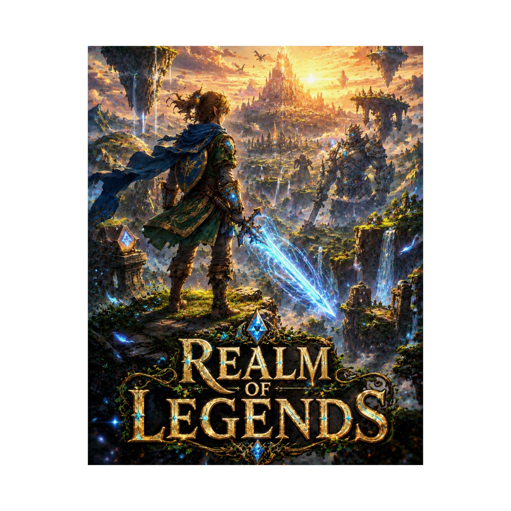 Realm of Legends Gaming Poster — Fantasy Adventure Gaming Wall Art
