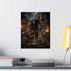 Minotaur Warrior Matte Vertical Poster | Fantasy Monster Dungeon Art