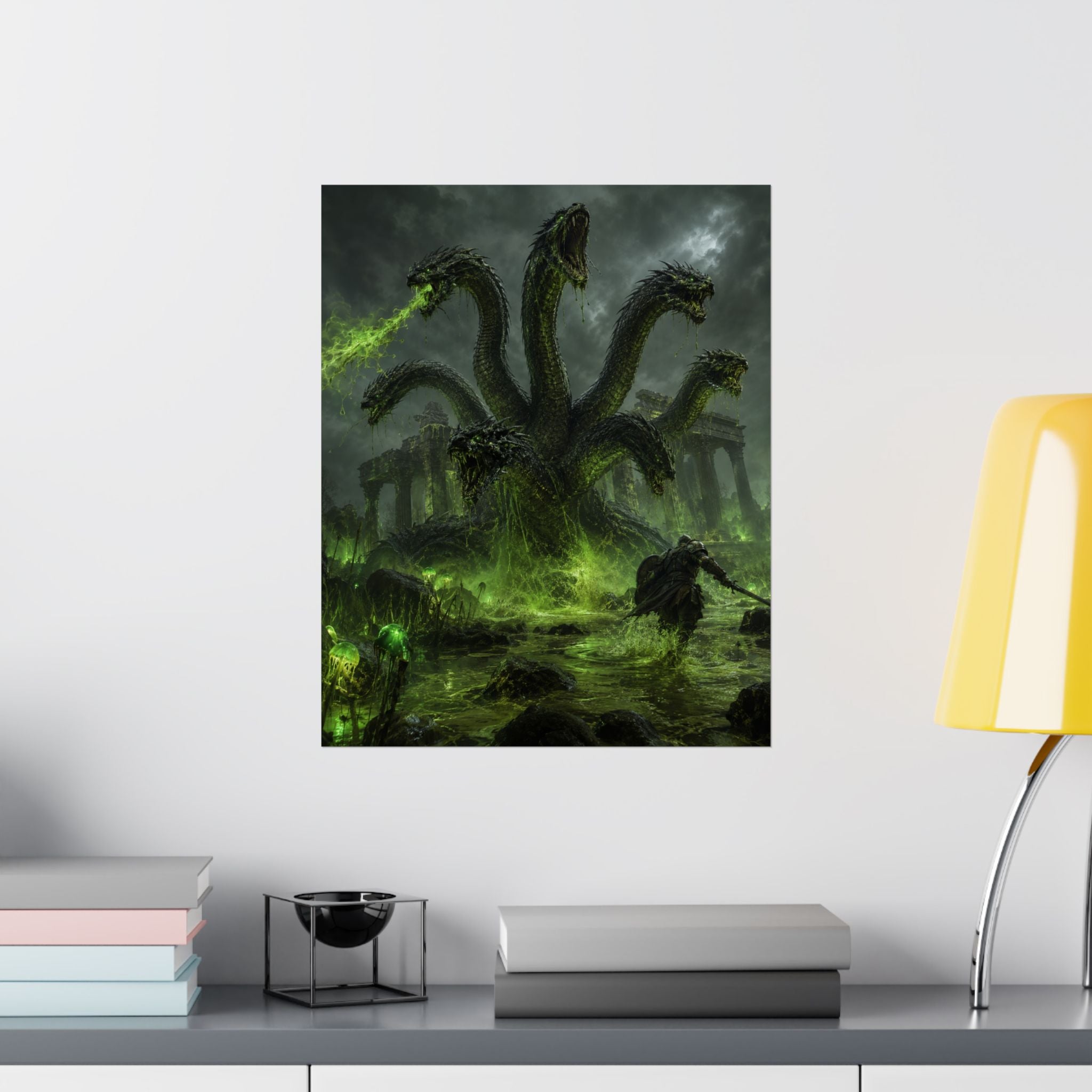 Hydra Monster Matte Vertical Poster | Dark Fantasy, Green Swamp