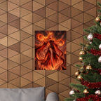 Fiery Phoenix Queen Poster — Fantasy Wall Art for Gamers & Home Décor