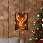 Fiery Phoenix Rising Matte Vertical Poster | Mythical Bird Wall Art