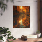 Autumn Reflection Art Poster, Matte Vertical Posters, Fall Decor, Home Wall Art, Nature Print, Seasonal Decoration