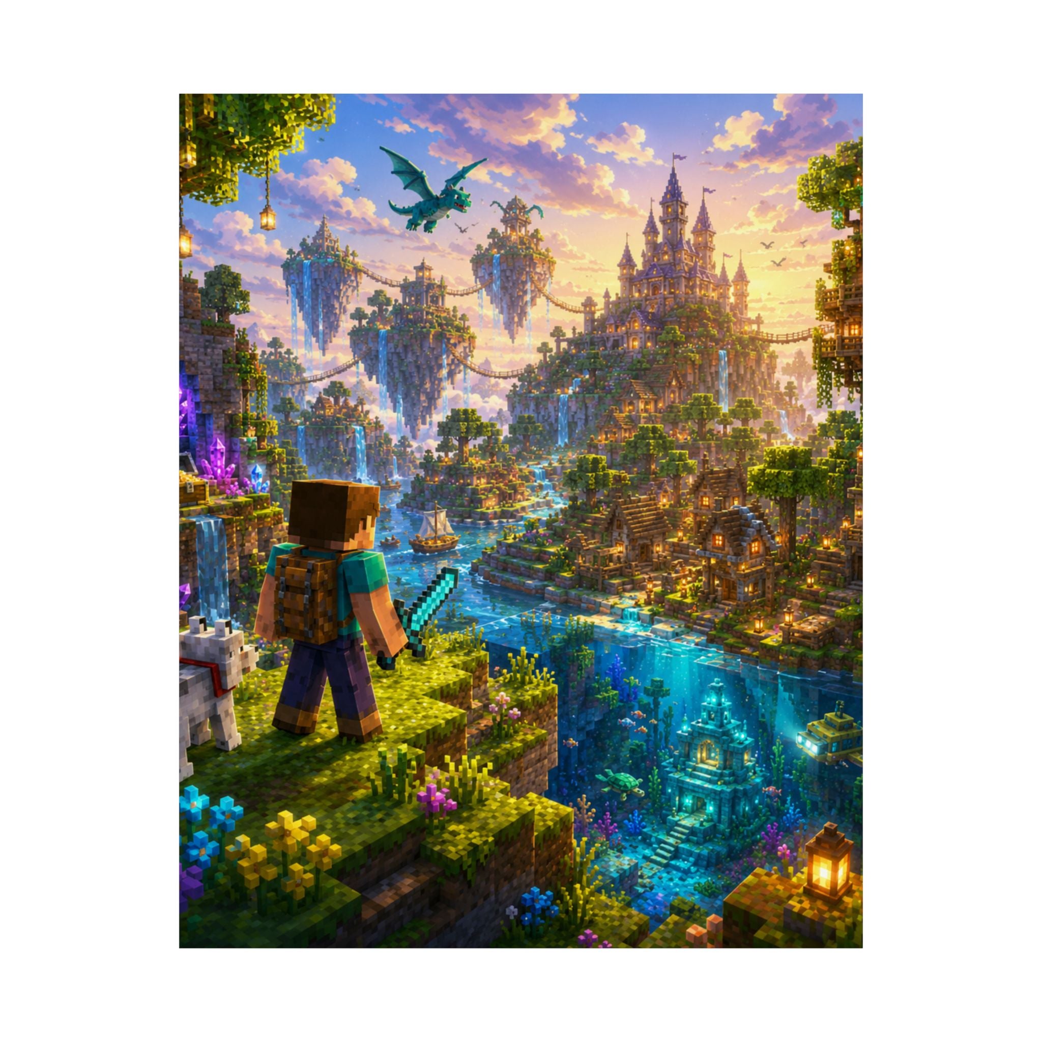 Craft Fantasy Gaming  Poster — Adventure Game Kids Wall Art