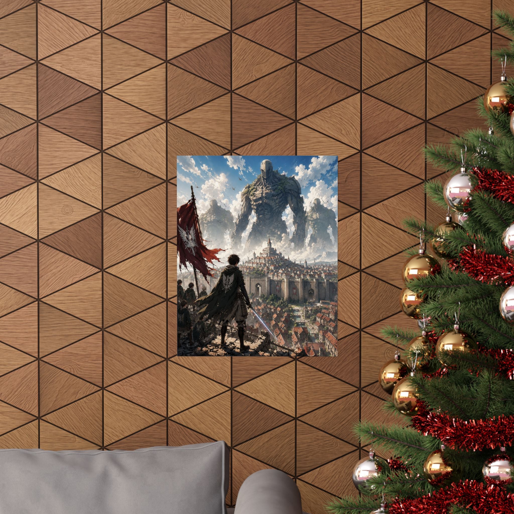 Fantasy Giant Colossus Poster — Matte Vertical Wall Art for Gamers & Anime Fans