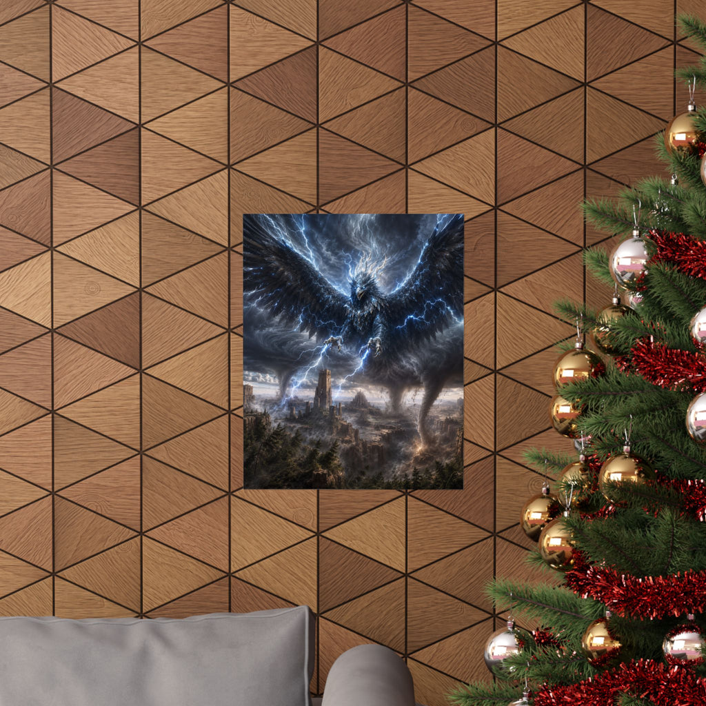 Storm Raven Poster | Matte Vertical Fantasy Wall Art