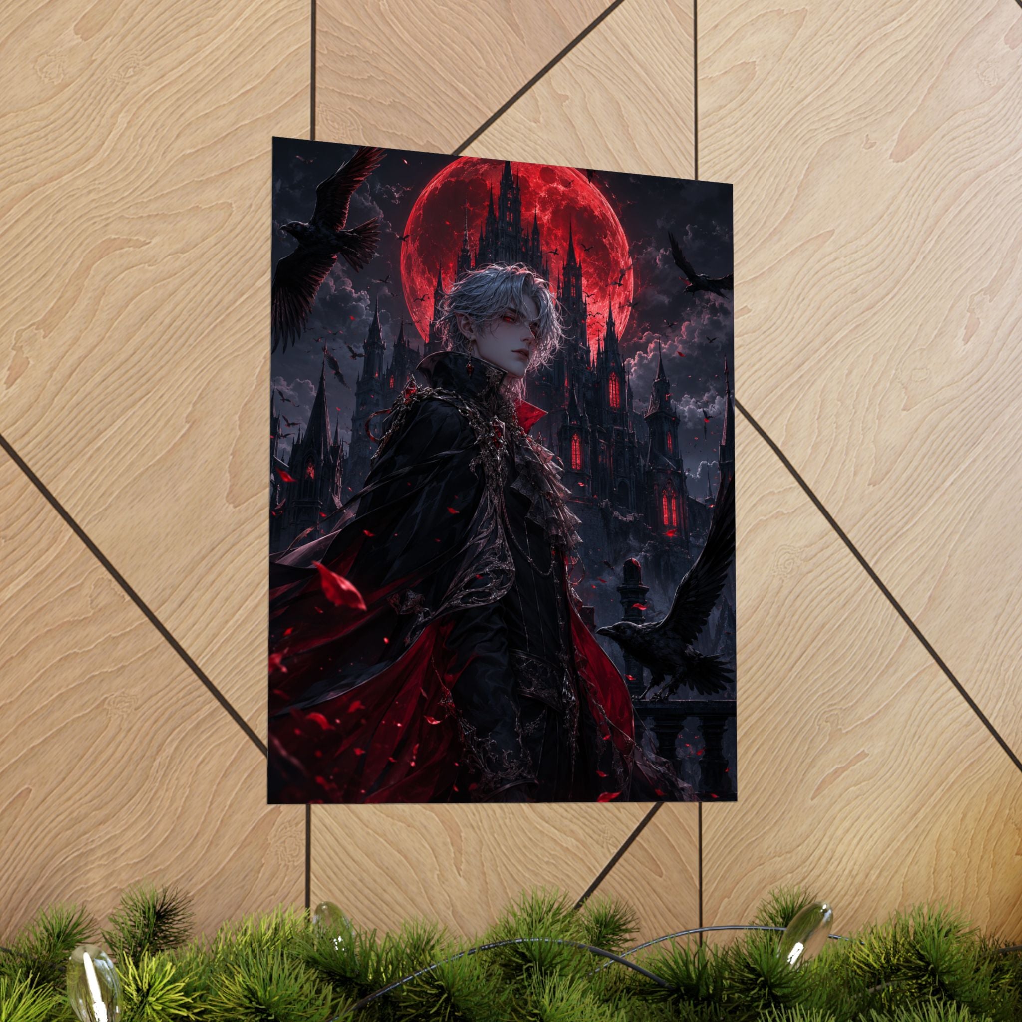 Vampire Lord with Red Moon Poster