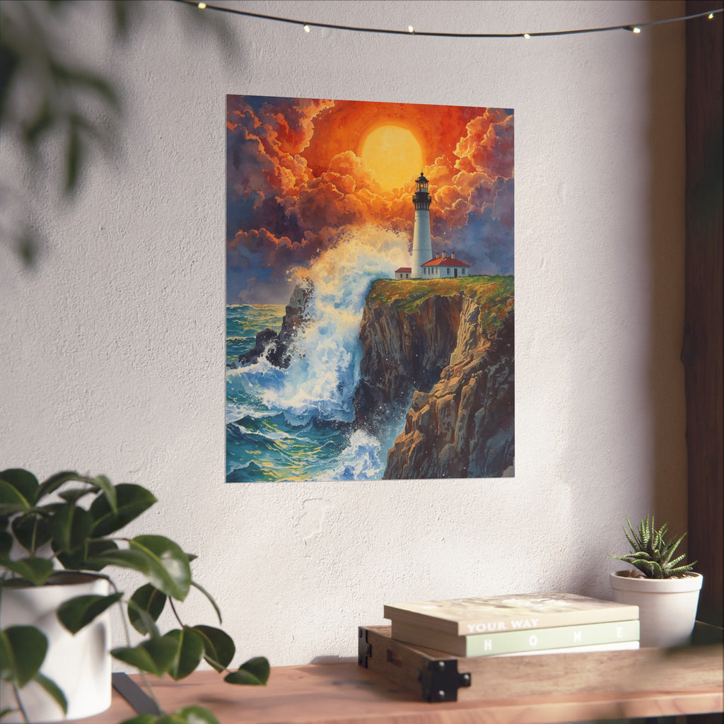 Stunning Matte Vertical Posters for Coastal Decor, Lighthouse Art, Beach House Wall Art, Seascape Prints, Ocean Lovers Gift