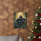 Fierce Gorilla Matte Vertical Poster, Wild Animal Art Print, Jungle Wall Decor, Nature Lover Gift, Unique Home Decoration