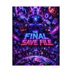 The Final Save File Gaming Poster- Neon Gaming Art