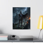 Dark Knight Fantasy Poster — Vertical Medieval Warrior Wall Art