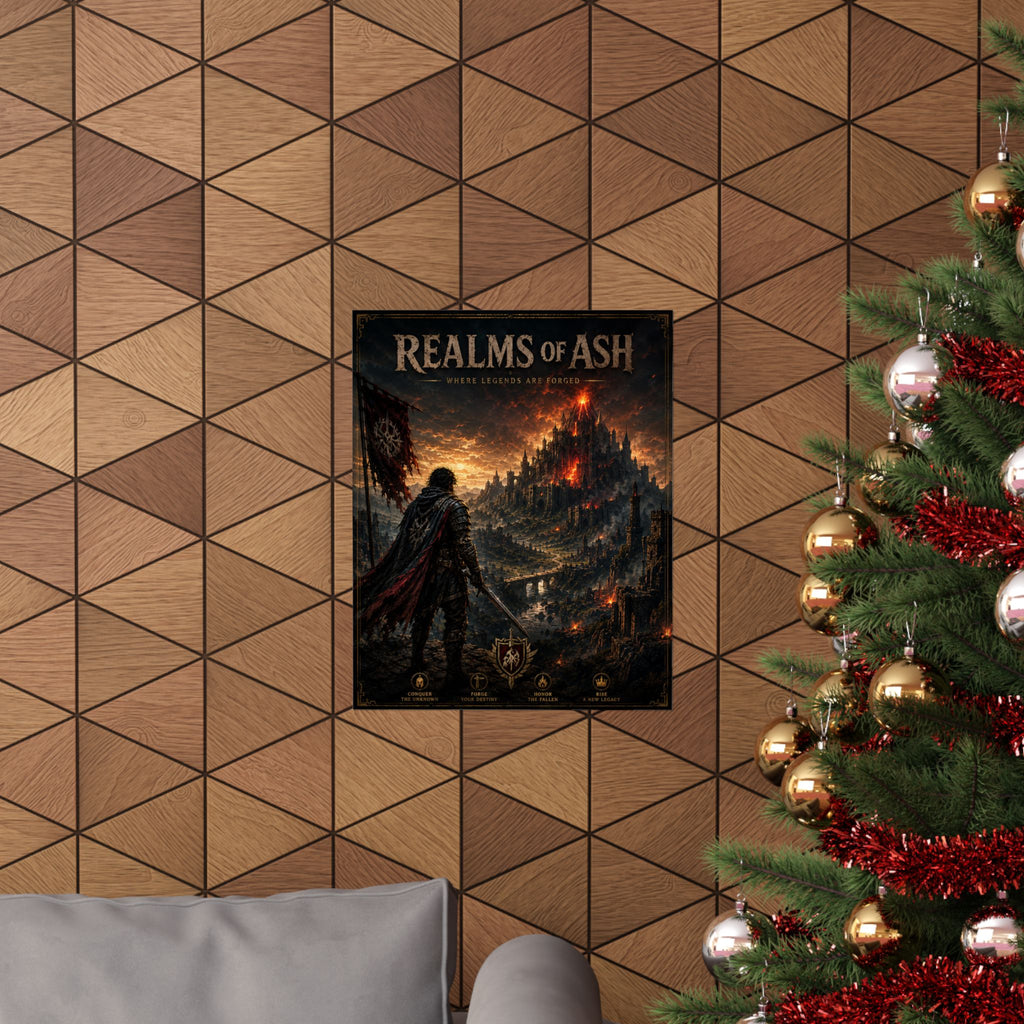 Realms of Crimson – Dark Fantasy Gaming Inspired Poster