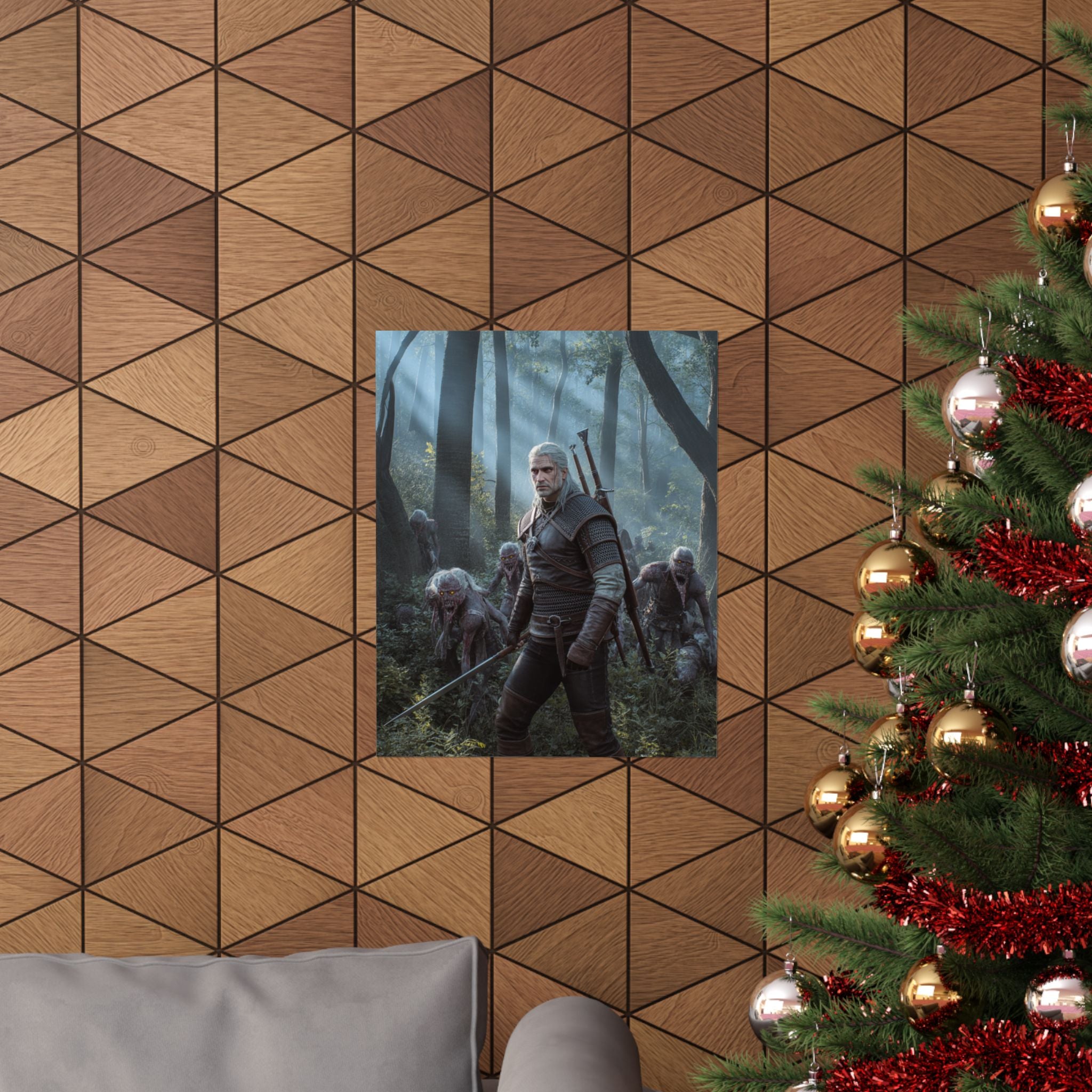 Fantasy Monster Hunter Matte Poster — Dark Forest Adventure Wall Art