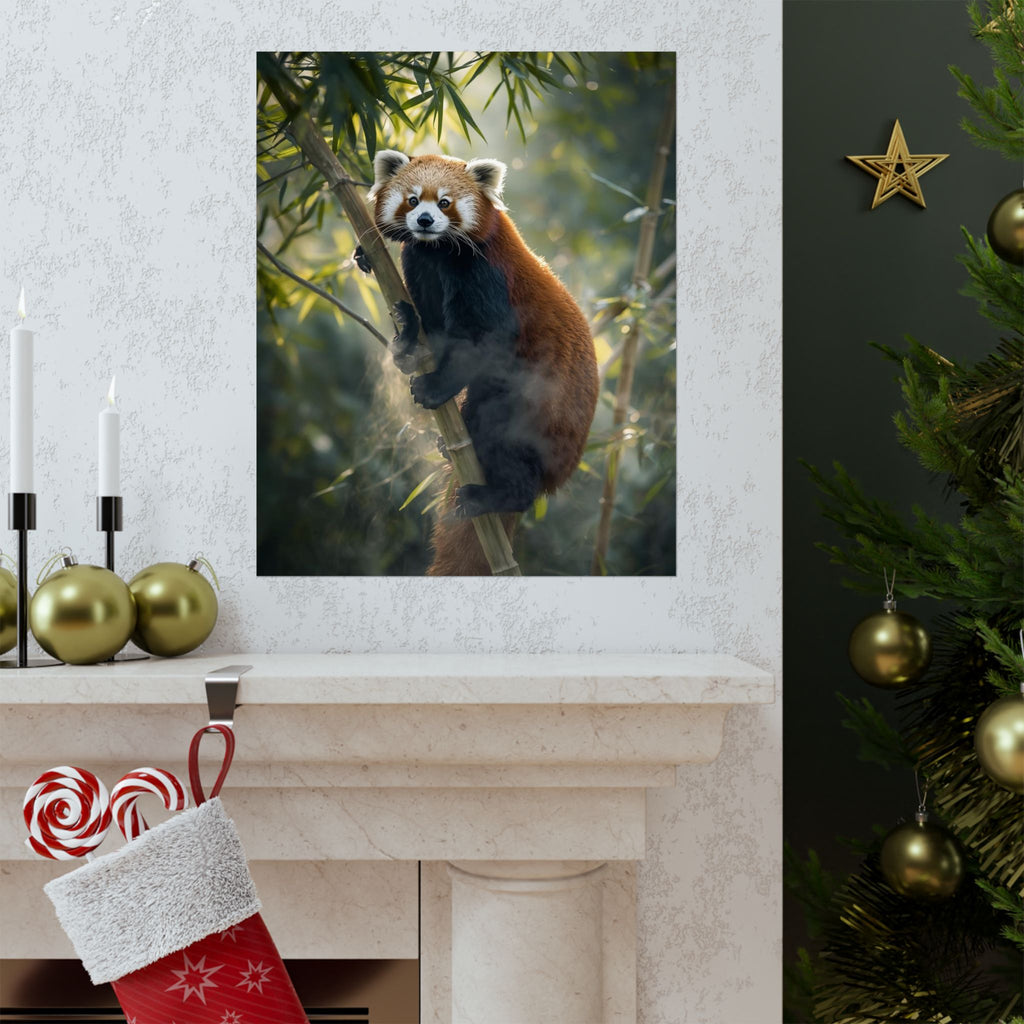 Whimsical Red Panda Wall Art, Matte Vertical Posters, Nature Decor, Animal Lovers Gift, Cute Nursery Print, Eco-Friendly Home Decor