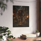 Minotaur Warrior Matte Vertical Poster | Fantasy Monster Dungeon Art