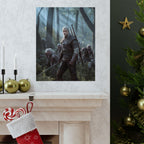 Fantasy Monster Hunter Matte Poster — Dark Forest Adventure Wall Art