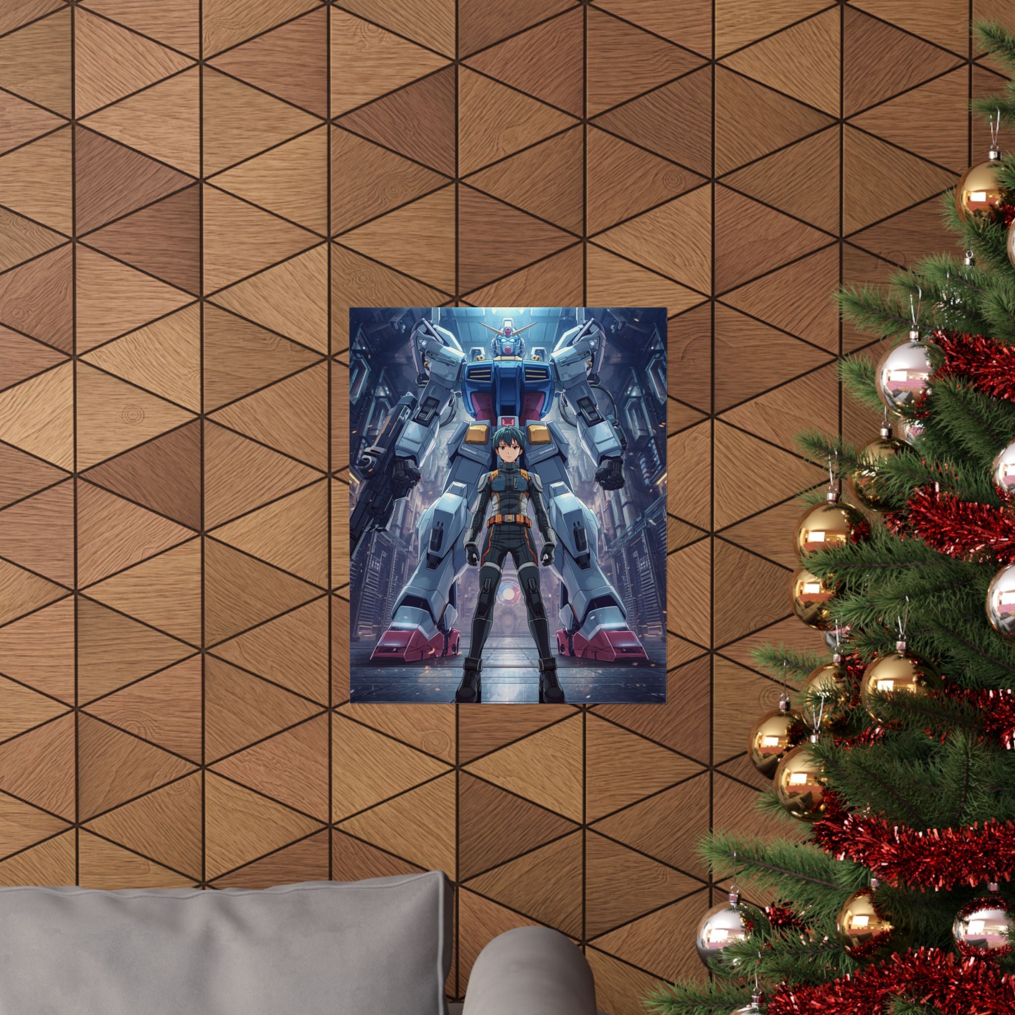 Mecha Pilot Matte Poster — Giant Robot Anime Wall Art