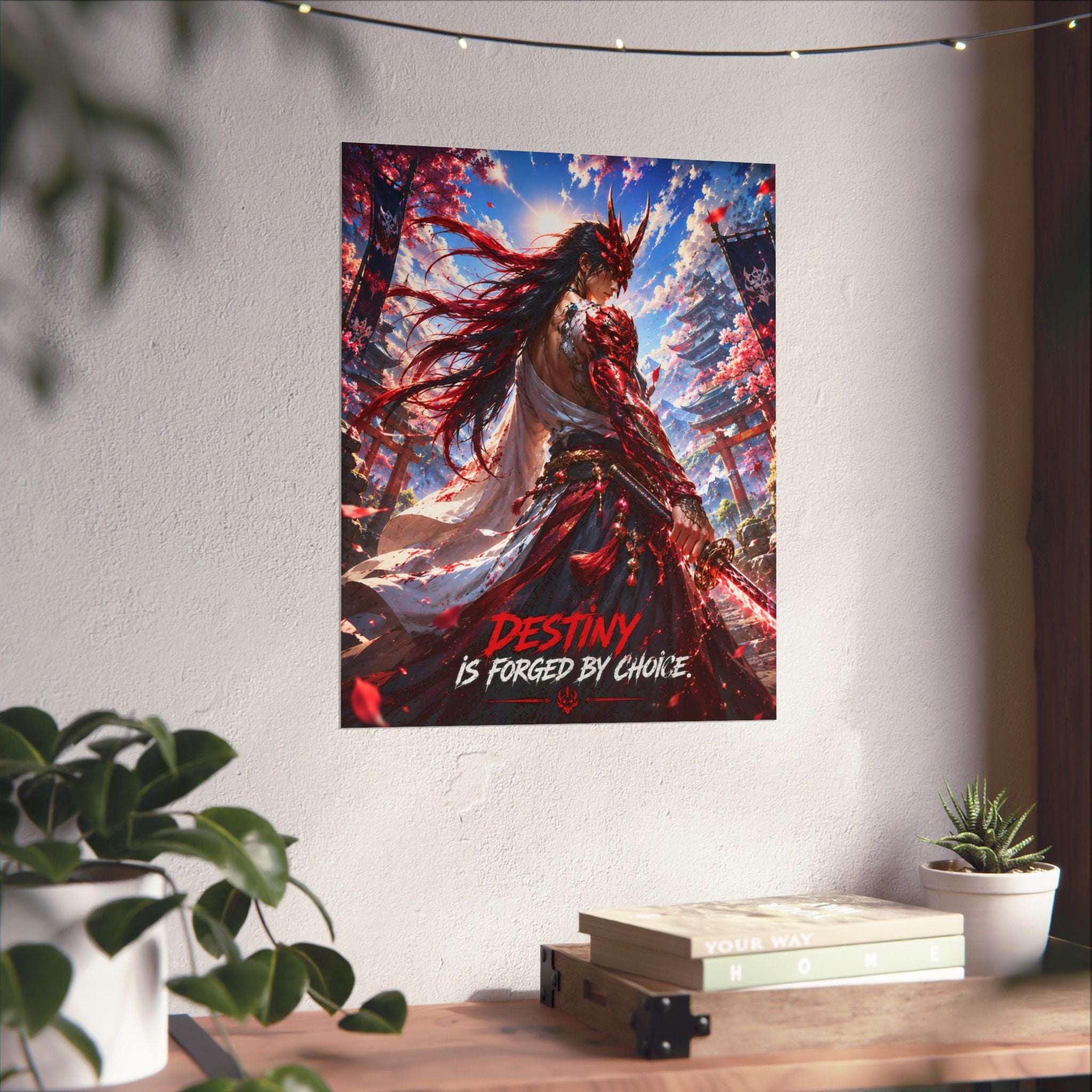 Samurai Warrior Matte Poster — "Destiny Is Forged By Choice" Motivational Wall Art