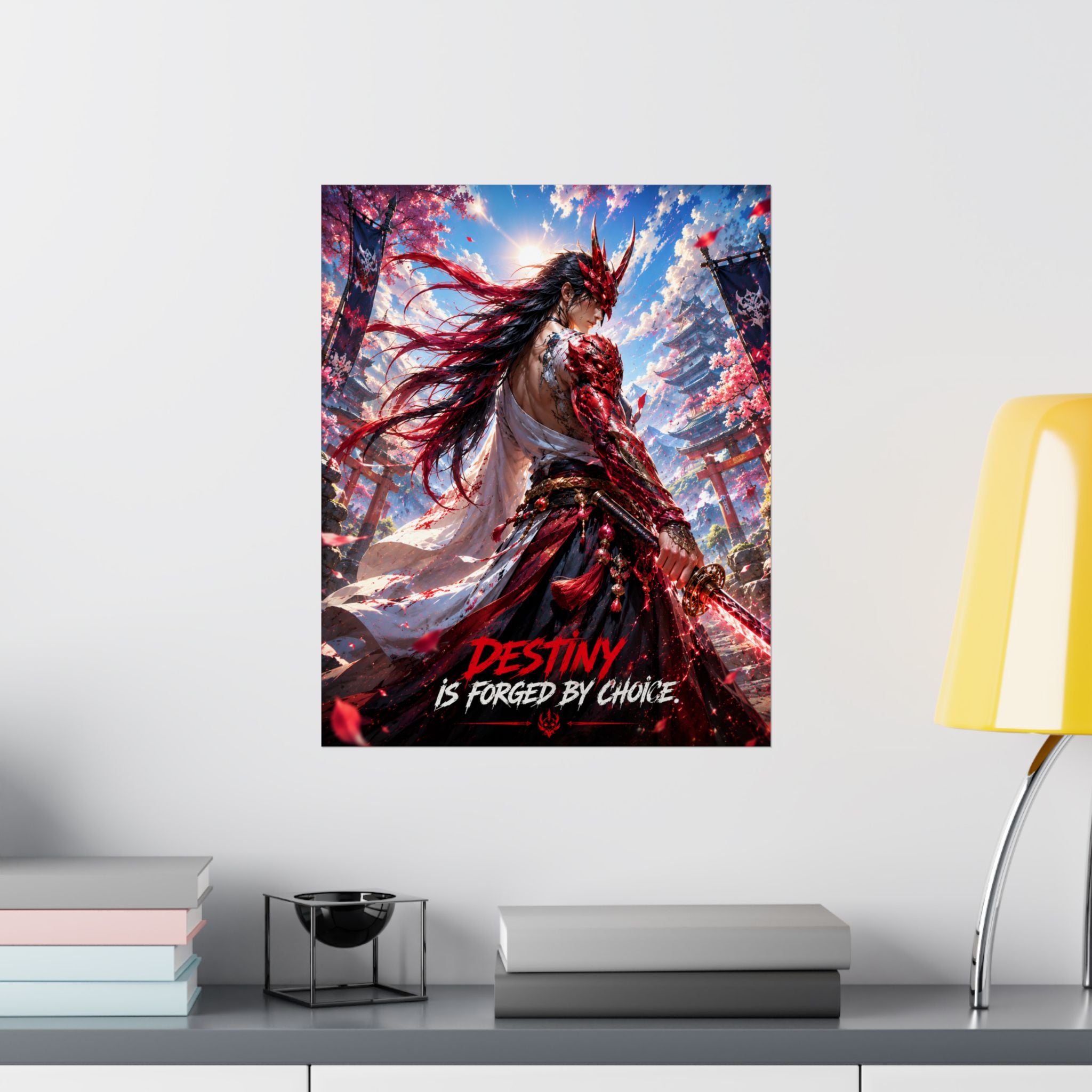 Samurai Warrior Matte Poster — "Destiny Is Forged By Choice" Motivational Wall Art