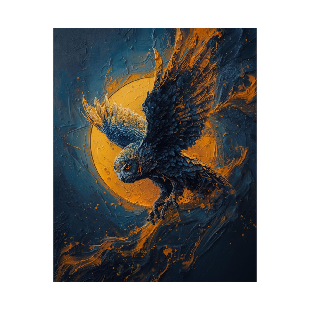Majestic Owl Art Poster | Home Decor, Wall Art, Nature Gift, Bohemian Style, Owl Lover's Gift