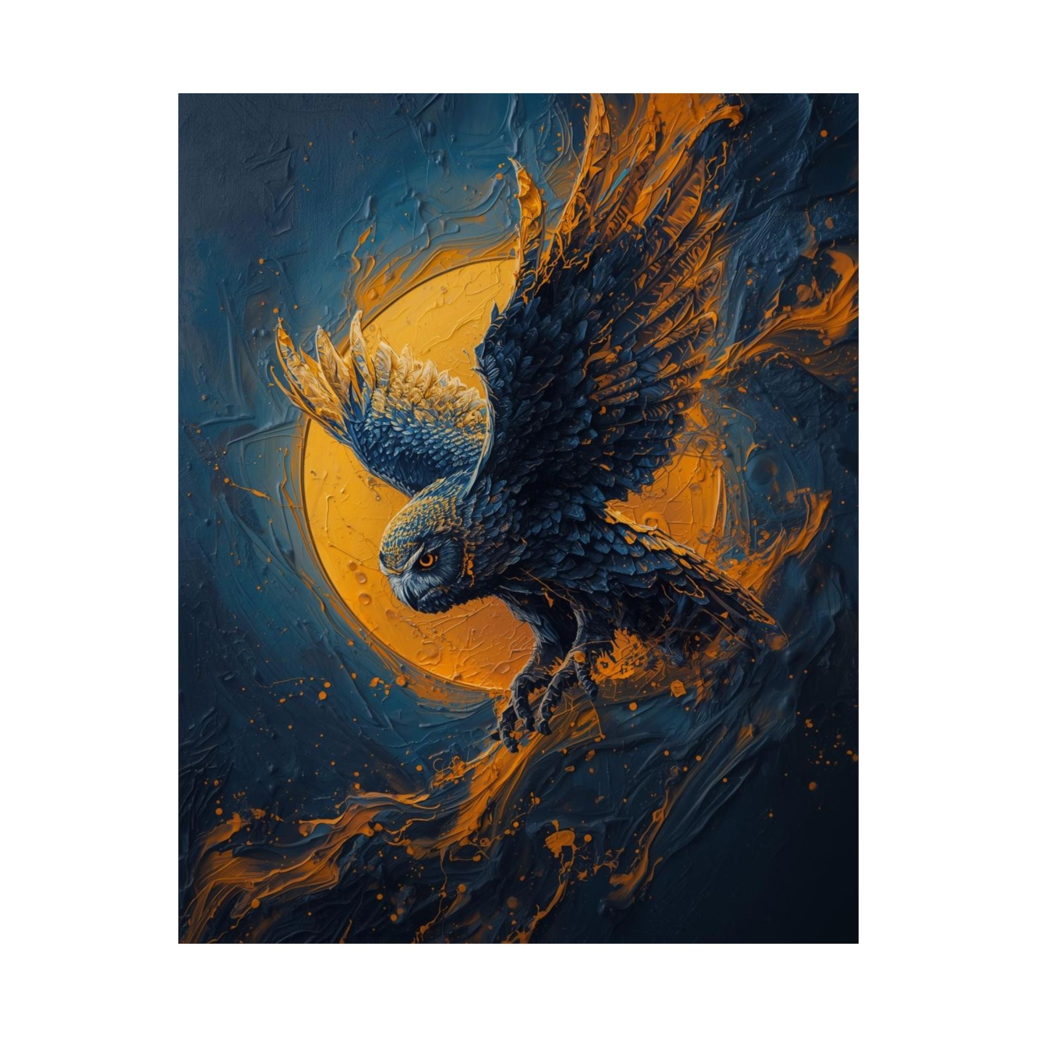 Majestic Owl Art Poster | Home Decor, Wall Art, Nature Gift, Bohemian Style, Owl Lover's Gift