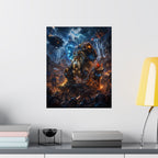 Fantasy Steampunk Dota Moba Inspired Battle Poster — Giant Mech Beast Matte Vertical Print