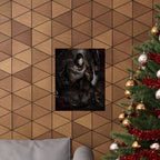 Dark Fantasy Masked Warrior Wall Art — Matte Vertical Art Print