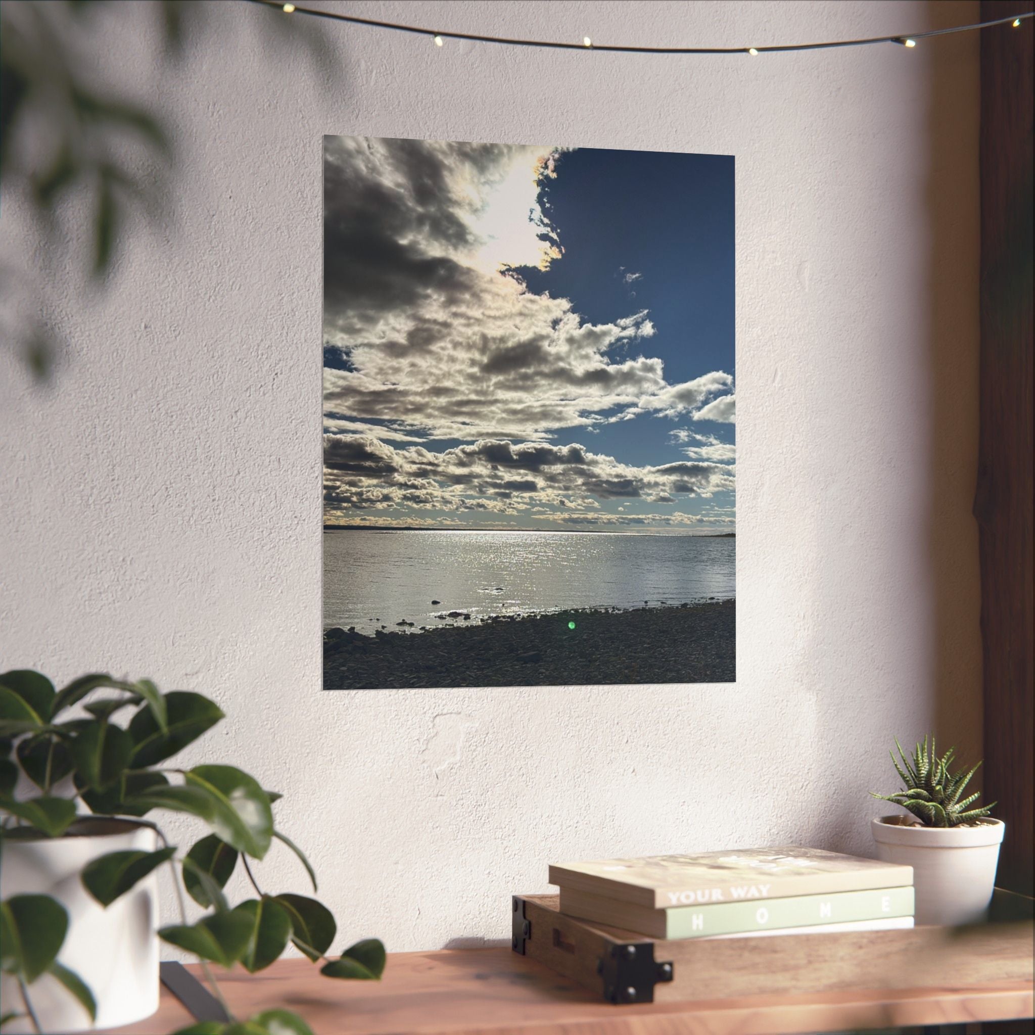 Serene Landscape Poster, Matte Vertical Art Print for Home Decor, Lake Michigan