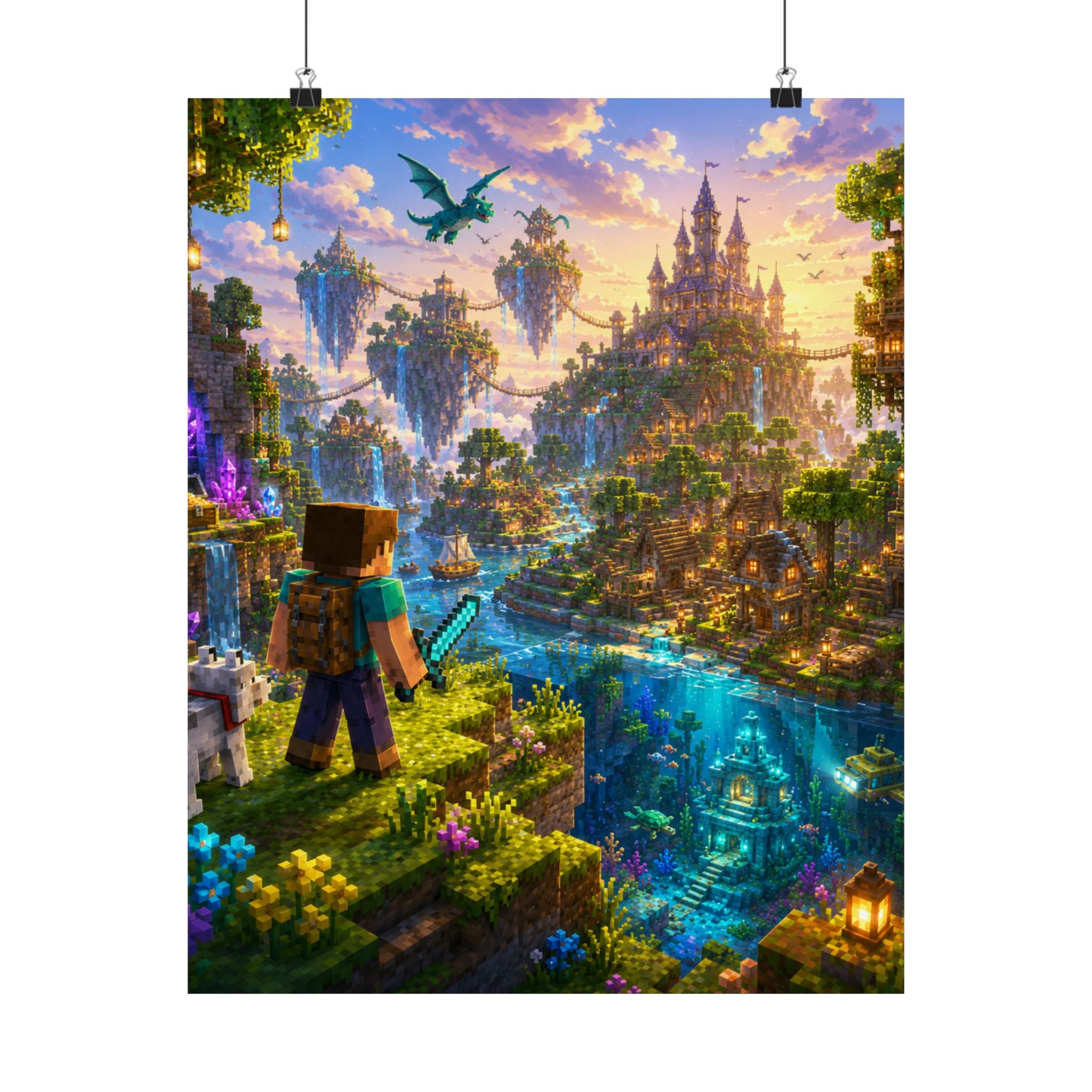 Craft Fantasy Gaming  Poster — Adventure Game Kids Wall Art