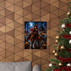 Crimson Pirate Witch Gaming Poster — Gothic Fantasy Gaming Wall Art