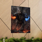 Three-Headed Cerberus Matte Vertical Poster | Fire and Ice Mythic Creature