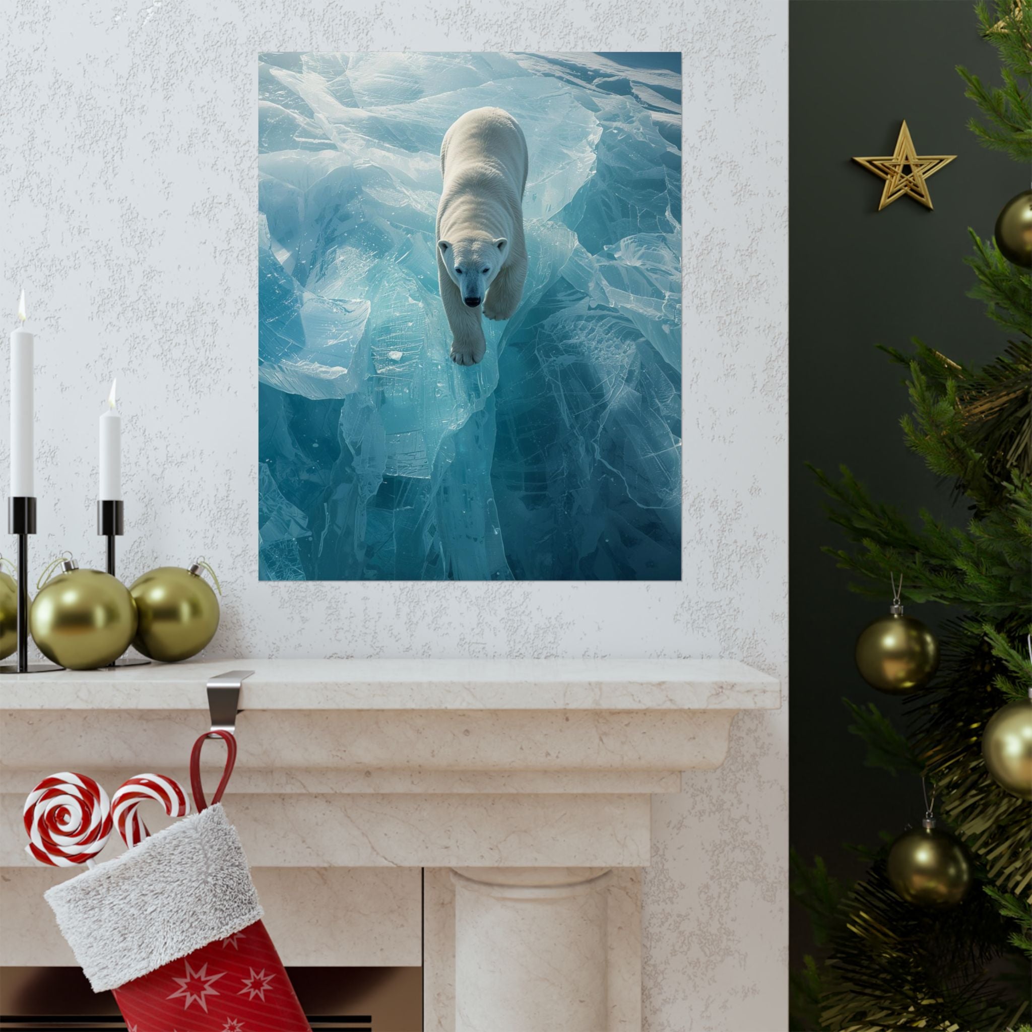 Polar Bear Matte Vertical Frameable Art Print