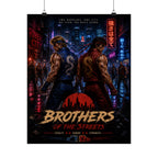Brothers of the Streets Gaming Poster — Retro Game Neon Action Movie Art