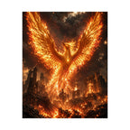Fiery Phoenix Rising Matte Vertical Poster | Mythical Bird Wall Art