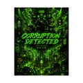 Corruption Detected Gaming Poster-  Neon Cyberpunk Inspired Gaming Art