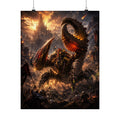 Dota MOBA Inspired Poster — Fiery Monster Battle Fantasy Art