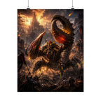 Dota MOBA Inspired Poster — Fiery Monster Battle Fantasy Art